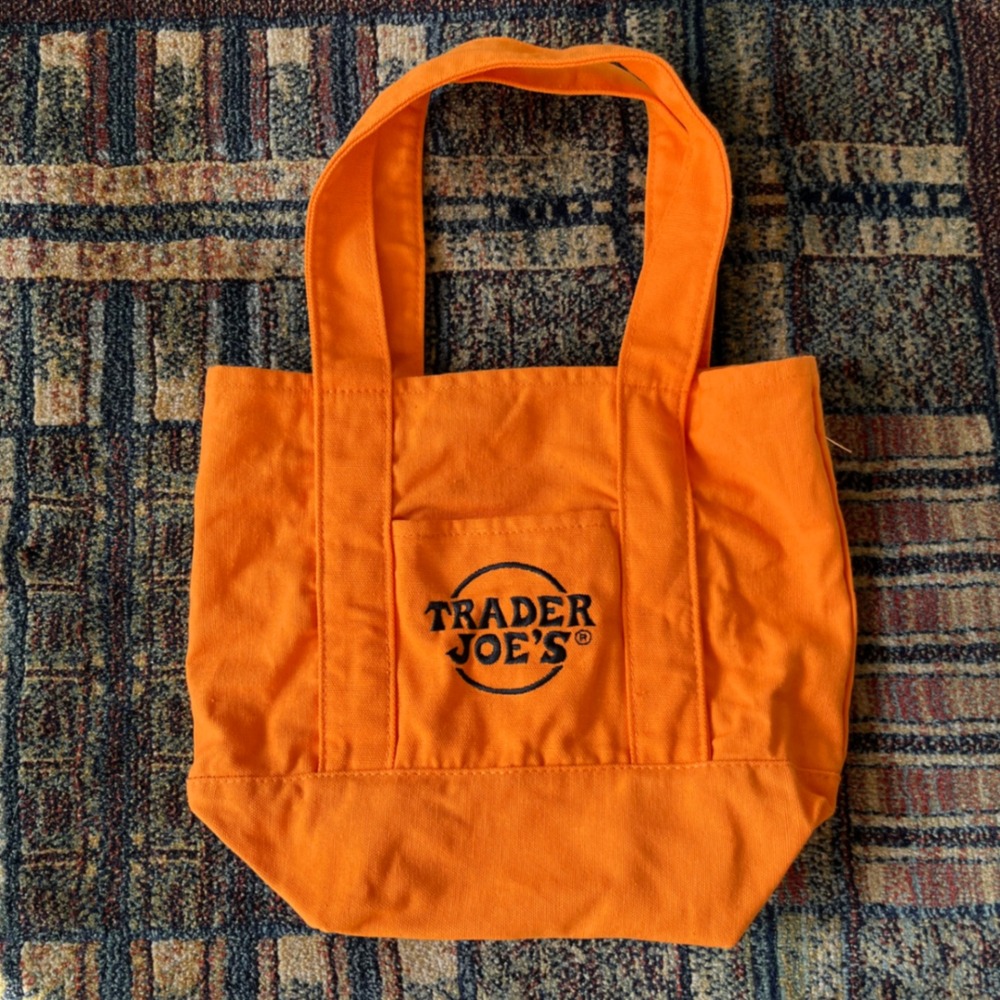 Trader Joe's Mini Canvas Orange Tote Bag